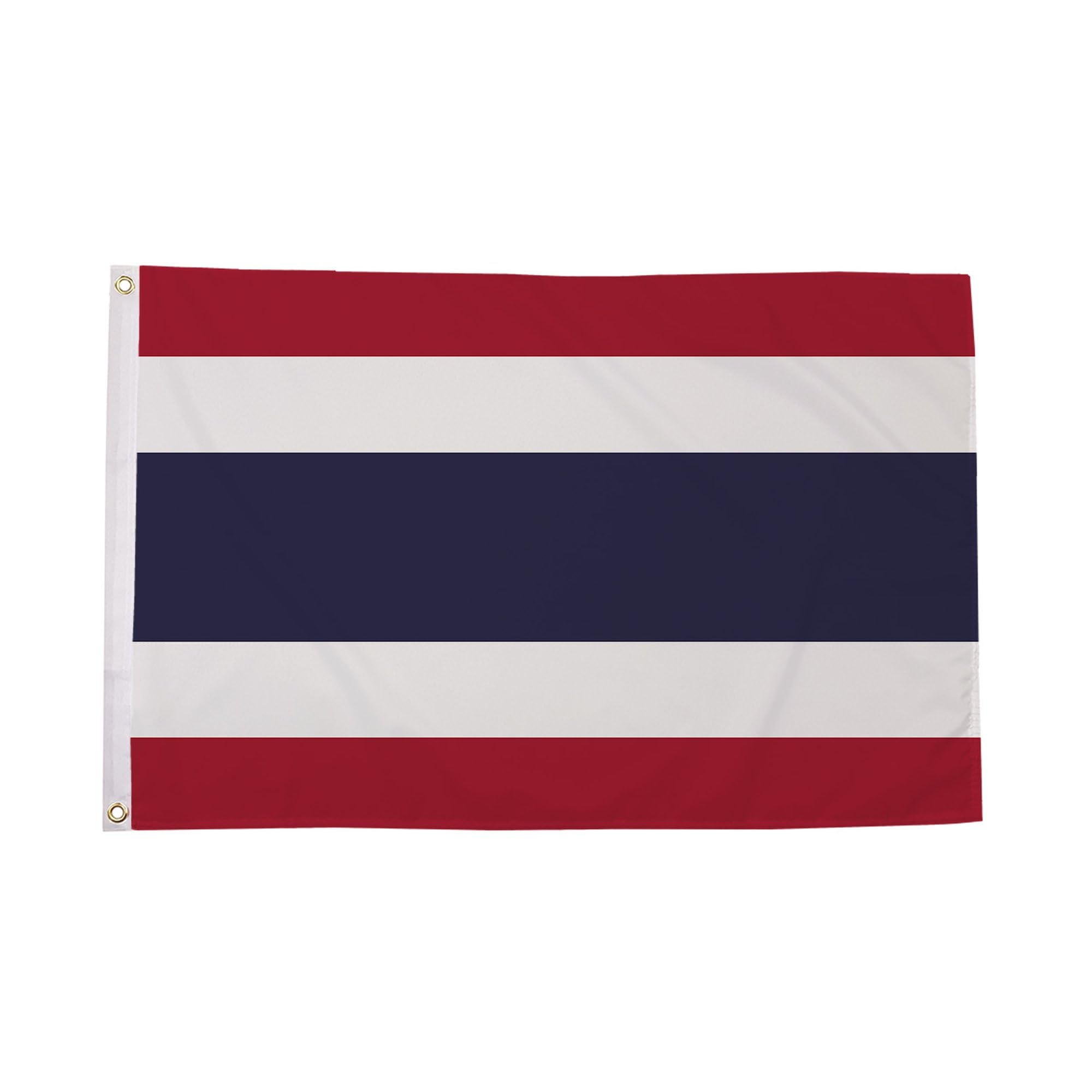 Flagtex Thailand Flag 5ft x 3ft National Flag Red White Blue Horizontal Stripes Five Stripes Premium Quality Polyester Double Stitched Brass Grommets 150cm x 90cm Indoor Outdoor Banner Display — image 1