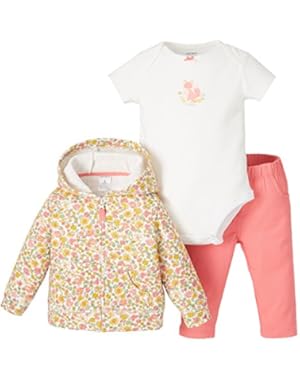 Carters Baby Girls 3-pc. Floral Fox Hoodie Set 9 Month Pink/yellow/white
