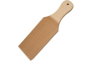 Wood Gnocchi Board and Butter Paddle for Pasta Making, 24 x 7 cm (9 x 2.8 in) Ridged Wooden Dough Rolling Tool, Food-Safe Nat