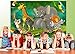 Kid’s Room Nursery Photo Wallpaper – Jungle Animals – Picture Decoration Zoo Wildlife Rainforest Nature Safari Adventure Lion Image Decor Wall Mural (82.7x55.1in - 210x140cm)