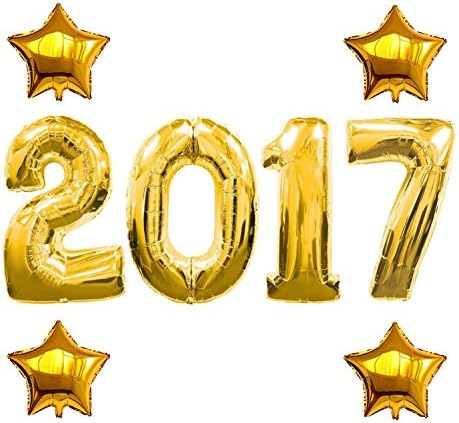 40 Inch Gold 2017 Number Foil balloons