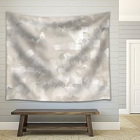 Beige and Grey Abstract Art Painting - Fabric Wall Tapestry Home Decor - 51x60 inches