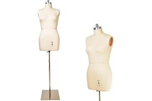 lavandeform Female Sewing Mannequin, Size16 Professional Dress Form for Display and Tailor DesignSewing Mannequin Foam Body for Pinning.Height Adjustable Torso with Stable Metal Base. (Beige, 16)