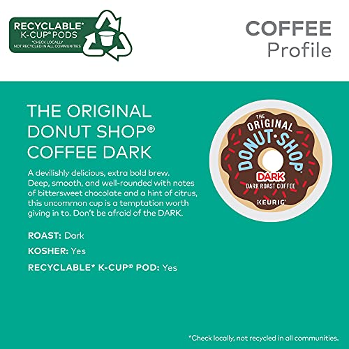 THE ORIGINAL DONUT SHOP DARK KEURIG SINGLE-SERVE K-CUP PODS, DARK ROAST COFFEE, 72 COUNT