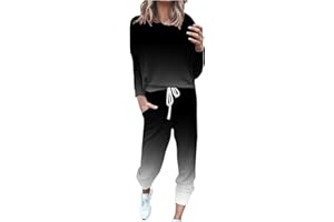Gamivast Jogger Sets for Women 2 Piece Long Pants Crew Neck Long Sleeve Shirts Drawstring Sweatpants Pocket Lounge Sets