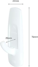 Command Utility Hooks Medium 6 Hooks White with 12 Adhesive Strips Holds 1.3kg view 2