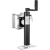 VEVOR Trailer Jack, 2000 lbs Dynamic Load Capacity, Heavy Duty Swivel Bolt-on Jack, 10" Lift Jack Stand with Handle for RV Tr