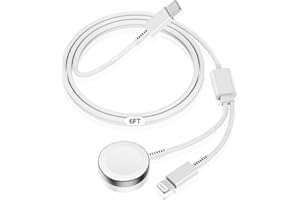QZVOO for Apple Watch Charger Cable USB C, [MFi Certified] Magnetic for iWatch Charger Cable Fast Charging for Watch Series Ultra 9 8 7 6 5 4 3 SE & iPhone 14/13, Type C 2-in-1 Cord for iPhone & Watch-6ft