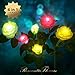CCJK Solar Flower Lights, Outdoor Decorative Rose Flowers LED Lights,3 Pack Waterproof Solar Stake Lights with 6 Roses Flowers for Garden Yard Patio Lawn Decoration (White, Pink and Yellow)