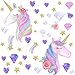 Unicorn Decals Bedroom Wall Decor Girls Wall Decals Girls Bedroom Wall Decor Unicorn Peel and Stick Wall Decals Diamond Wall Decals