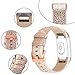 Vancle Fitbit Charge 2 Band,Luxury Genuine Leather Replacement Strap for Fit bit Charge 2(No Tracker) (Pink Gold)