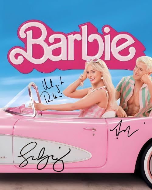 Photographs - Margot Robbie, Ryan Gosling, & Greta Gerwig Reproduction (RP)/Preprinted (PP) Signed Auographed Photo Photograph Print (8 x 10 inches)