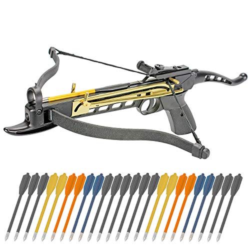 KingsArchery Crossbow Pistol Self Cocking 80 LBS Adjustable Sights