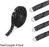 Zayejod 4 Rolls Black Resin Rhinestone Ribbon Self-Adhesive 10mm view 2