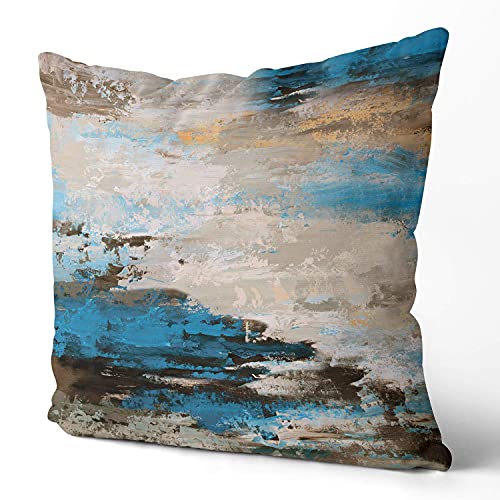Abstract Throw Pillow Covers 18x18 Pack of 2, Abstract Pillow Cushion Cases, Modern Painting Design Decorative Square Pillow Covers for Bedroom Living Room Sofa Couch Office