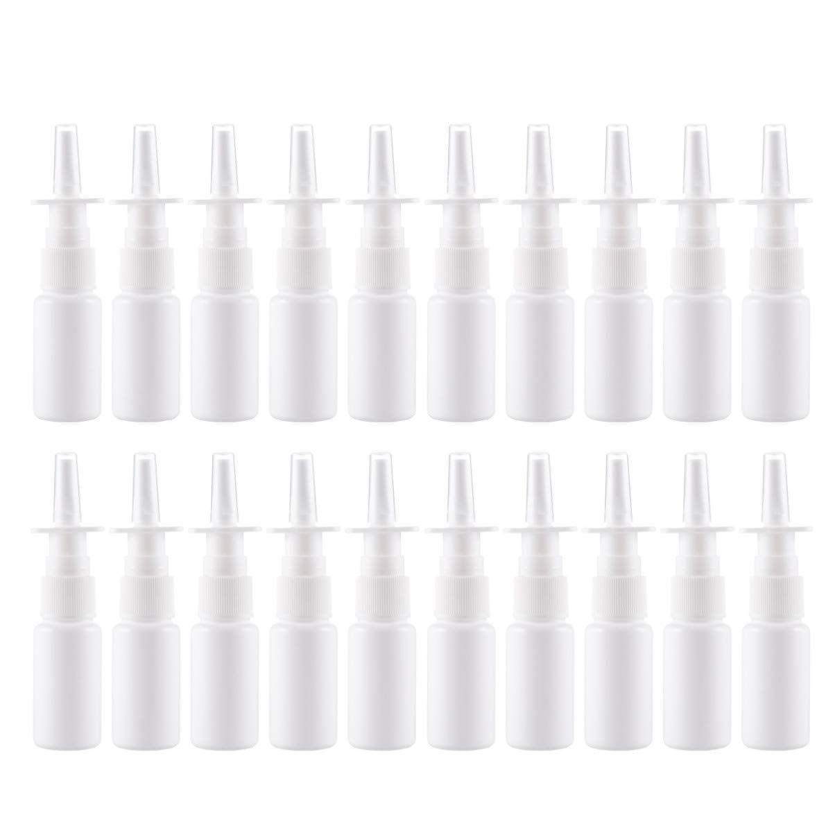 Dispenser Container 20pcs Bottle Refillable Plastic Mist Nose Sprayer (50ML) Clear Container