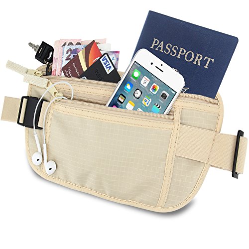 Rfid blocking money belt for travel - waist stash - passport hold…