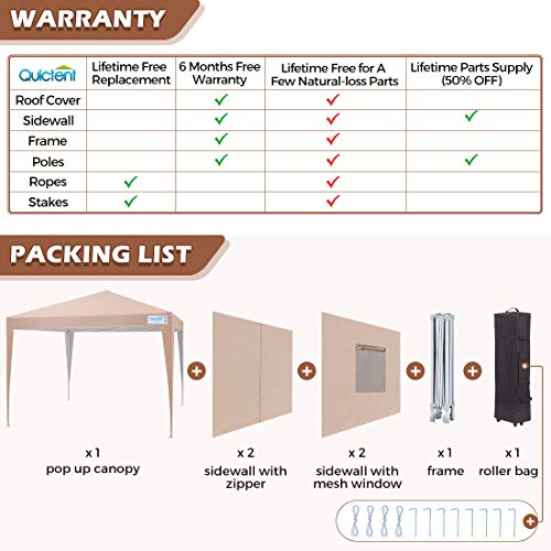 Quictent Privacy 10x10 Ez Pop up Canopy Tent Portable Gazebo with