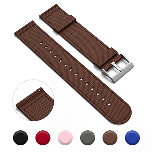 GadgetWraps Nylon 20mm Quick Release Watch Bands - NATO Style Two-Piece Watch Straps - 20mm Width - (Dark Brown, 20mm)