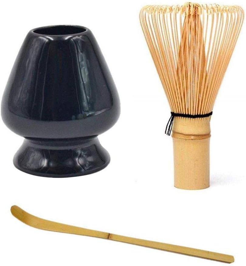 Niulyled Matcha Tea Ceremony Set,Japanese Matcha Tea Ceremony Set Bamboo Tea Set - Tea Whisk + Scoop + Tea Spoon + Deep Whisk Holder For Green Tea Lovers