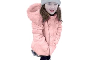 Miss Bei Girls' Puffer Down Coat Winter Fur Jacket Parka Down Coat Kids with Fur Hood