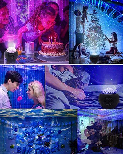 Galaxy Projector Light, aifulo LED Star Light Projector, Ocean Wave Starry Night Light Projector with Music Speaker,Colour Changing and Remote Control for Children Adults Bedroom Home Party Decoration