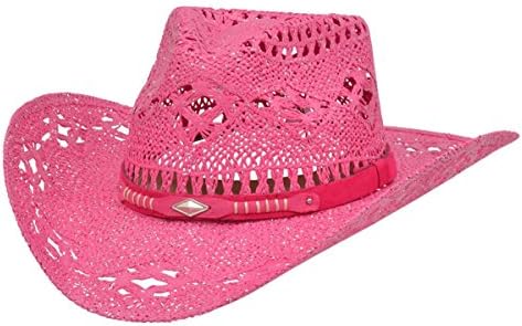 Alamo Magenta Twisted Toyo Straw Hat With Hondo Crown
