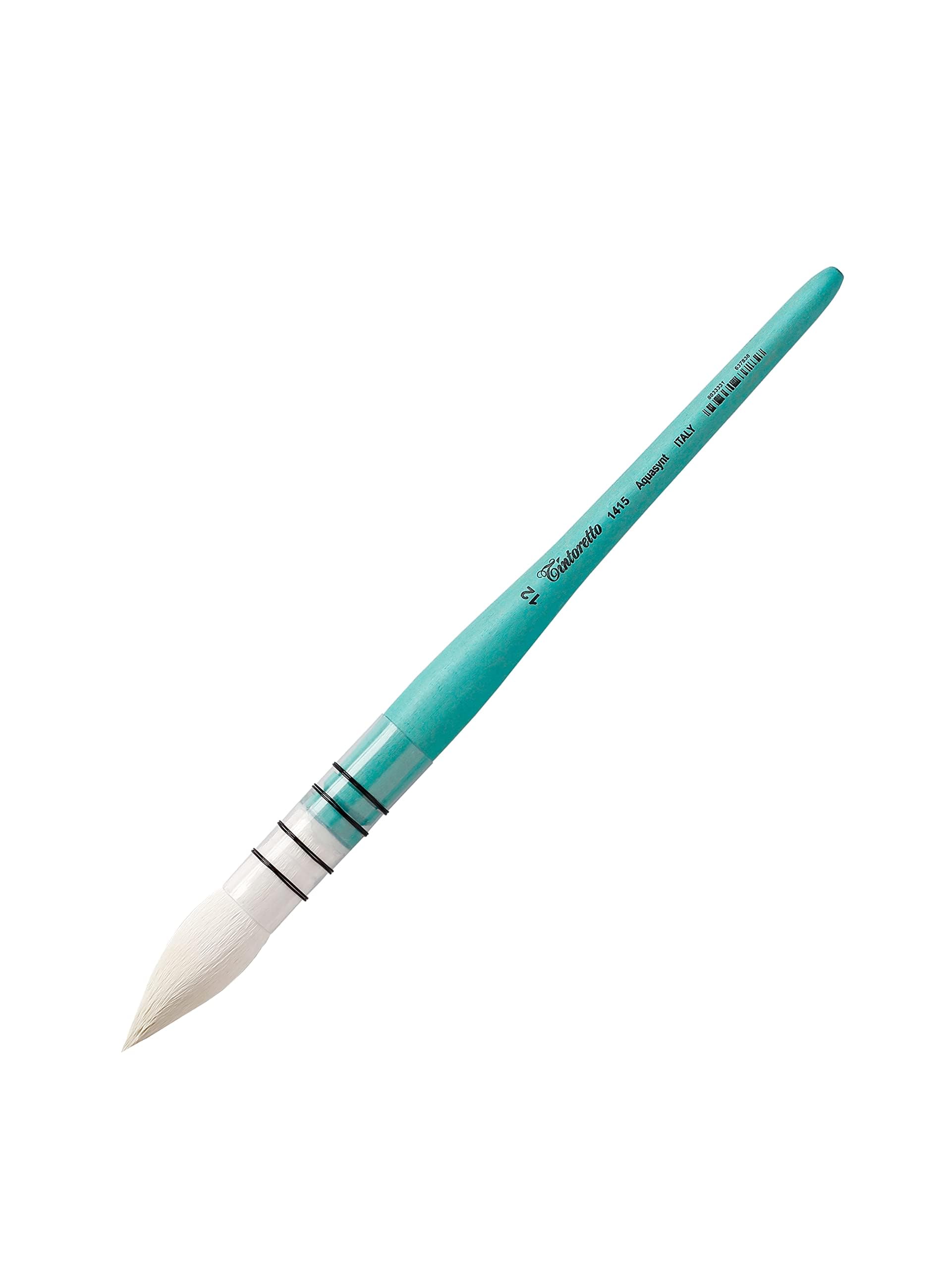 TINTORETTO FELTRACCO SYNTHETIC BRUSH AQUASYNT SERIES 1415 FOR WATERCOLOR TIP N.12 HIGH SEAL