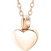 InfuMemo Mini Heart Cremation Urn Necklace for Ashes for Women Men Cremation Locket Jewelry with Keepsake Urn Memorial Ash Jewelry
