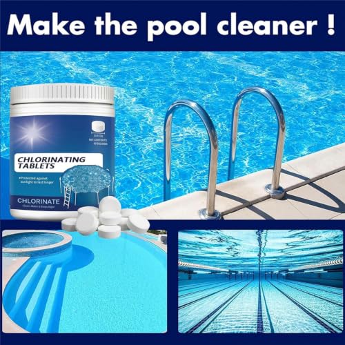 Chlorine Tablets for Pool, Swimming Pool Chlorine Dispenser Cleaning Kit,Purifier Tablets,Clean Slow Dissolving Chlorine Tabs, Prevents Bacteria & Algae(large tablet)