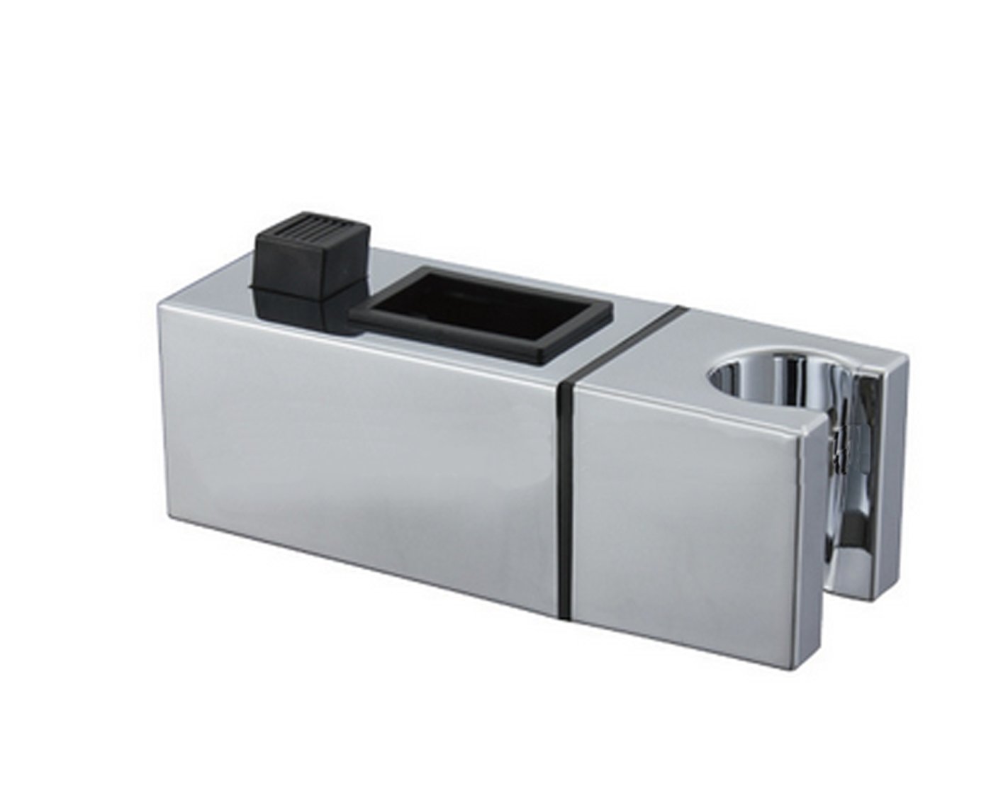 Yiyida Replacement Hand Held Shower Bracket for Square Slider Bar Height Adjustable Sprayer Holder on Rail, ABS Chrome (22x22mm)