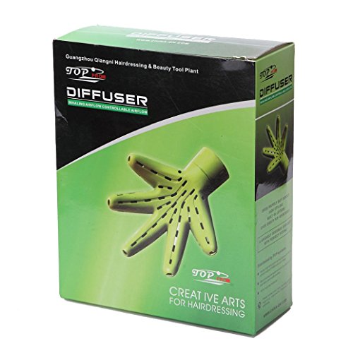 Hairdryer Diffuser, Sandistore Hand Diffuser Hair Dryer Hairdressing Salon Curly Hair Style Tools Accessory (Green) - Thumbnail 5