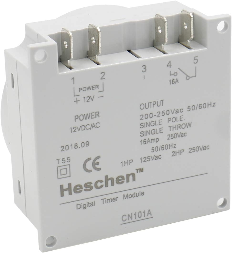 Heschen Digital LCD Power Weekly Programmable Timer Relay Switch CN101A DC 12V 16 Amp SPST, White - Image 3