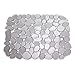 mDesign Adjustable Kitchen Sink Dish Drying Mat/Grid - Soft Plastic Sink Protector Cushions Sinks, Stemware, Glasses, Dishes - Quick Draining Pebble Design - Small, 12.4