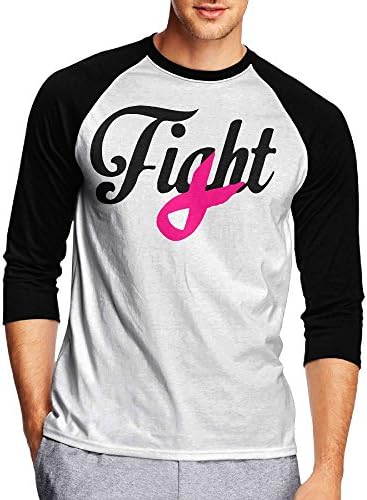 Fight Breast Cancer Awareness Autumn Men's Custom Stylish 3/4 Raglan Sleeve Shirt Crew-Neck