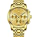 Men's Multi-Functional Fashion Luminous Calendar Sports Waterproof Male Watch (Gold)
