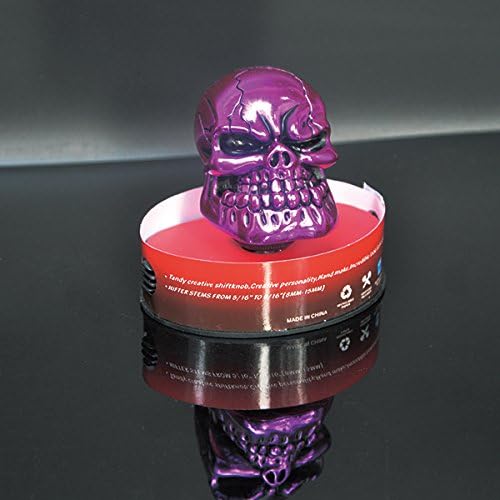 Aluminum Skull Head/Cobra/Sexy Girl Carr Gear Shift Knob Skull Shifter Lever Fit Shift Knob for Manual Transmission Universal Halloween/Thanksgiving/Christmas/April Fools ' Day Gifts (Purple Skull Head)