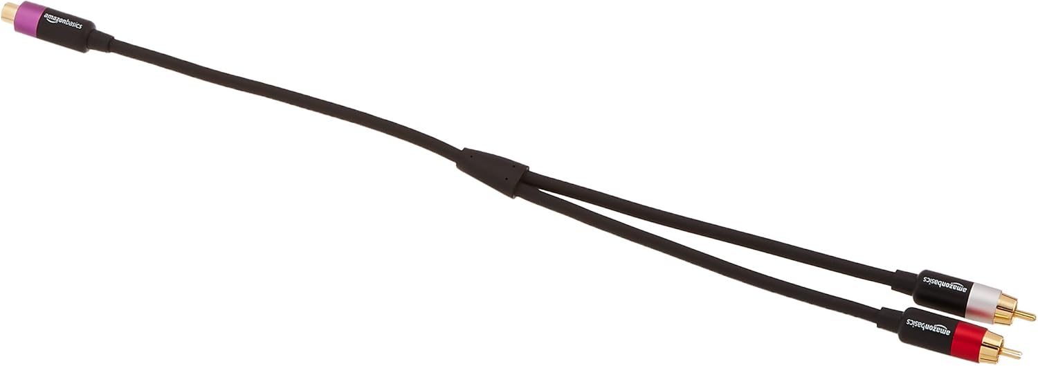 Basics 2-Male to 1-Female RCA Y-Adapter Splitter Cable - 12-Inch, 10-Pack: Electronics