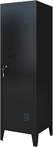 Metal Cabinet Home Office Storage Cabinets with Doors and Shelves Lockable 3 Door File Cabinet Organizer Coat Lockers for Kids (Black)