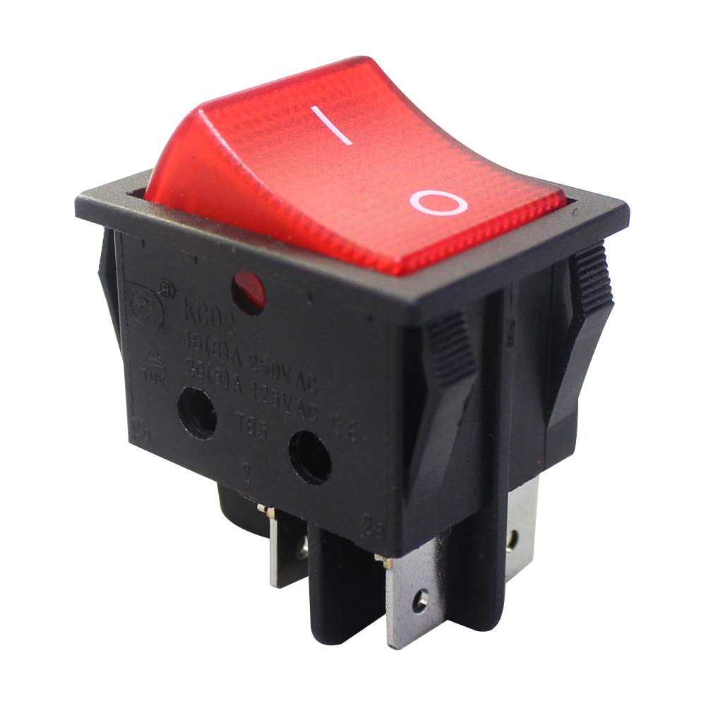 DaierTek 5Pcs DPST 4 Pin Rocker Switch 220V Red Light Toggle Switch ON Off 16A 250VAC 20A 125VAC for Boat Car Motorcycle Household Appliances: Industrial & Scientific