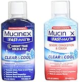 Mucinex Fast-Max Clear & Cool Day Severe Congestion/Cough & Night Cold & Flu Liquid, 12oz (2x6oz)