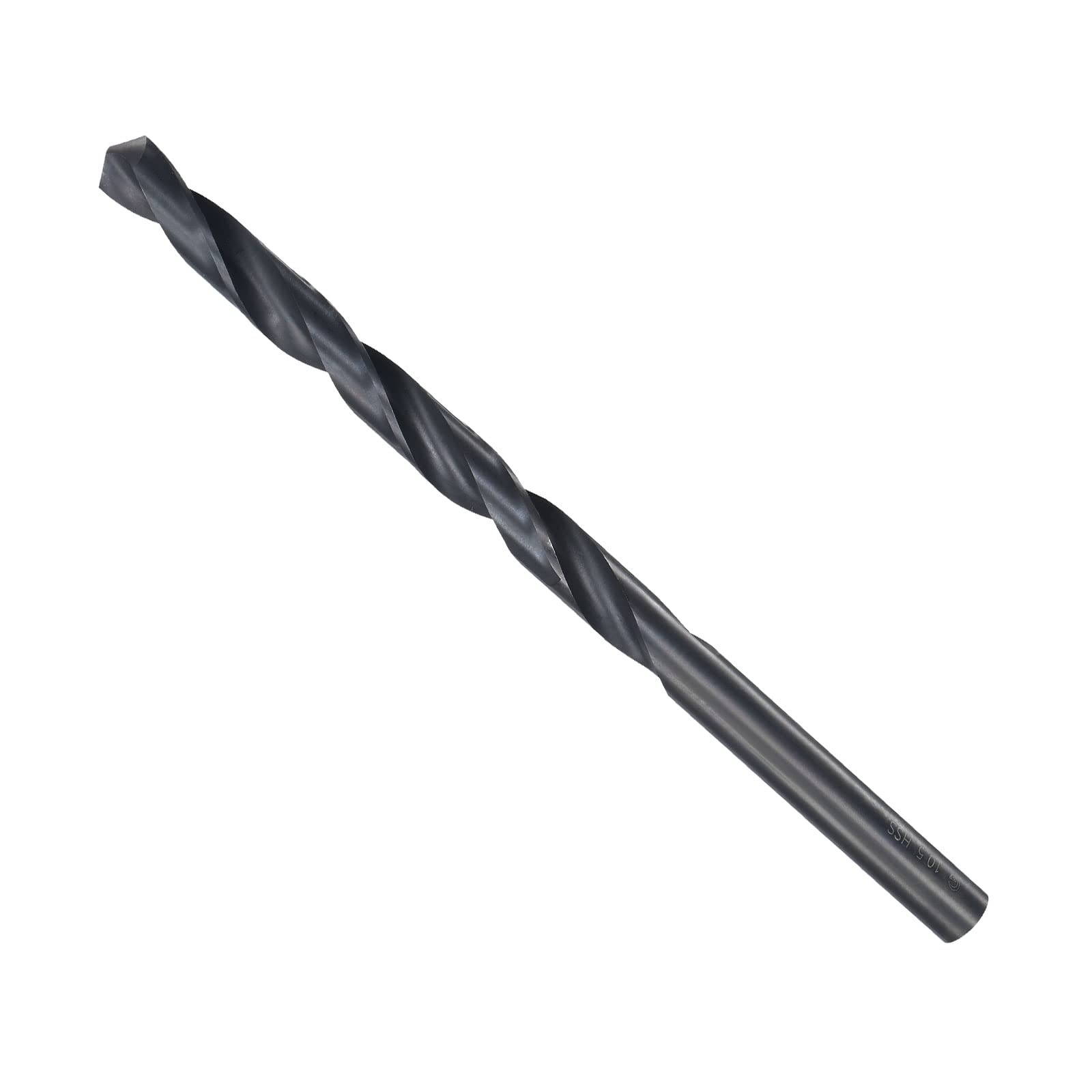 CoCud Twist Drill Bits, 10.5mm Drilling Diameter, Black Oxide High Speed Steel Extra Long Straight Shank - (Applications: for Stainless Steel Alloy Metal), 1-Piece