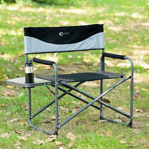 PORTAL Extra Wide Camping Adults XXL Folding Chair with Side Table for
