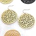 Humble Chic Vegan Leather Earrings for Women - Teardrop Leaf Dangle Statement Filigree Dangling Lightweight Boho Vintage-Style Drops