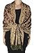 Peach Couture Elegant Double Layer Reversible Paisley Pashmina Shawl Wrap Scarf Wheat