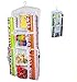 AOTUNO Double-Sided Hanging Gift Wrap Organizer Storage Bag,Wrapping Paper Storage Holder(White)