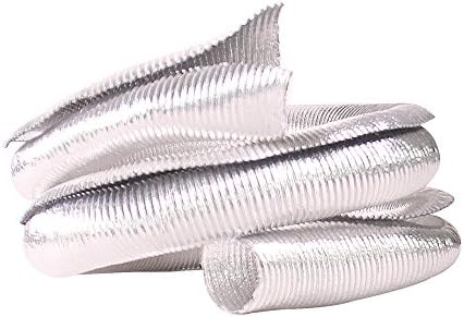 Hiwowsport Opening Shape Silver Thermo-Flex Wire-Hose Insulation Cool-Tube Heat Shield 3FT Fit Any Diameter