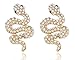 2 Pairs of Goldtone with Clear Iced Out Snake Style Stud Earrings
