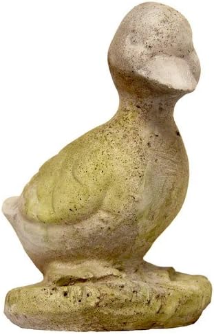 OrlandiStatuary FS8837 Baby Duck Sculpture, White Moss Finish