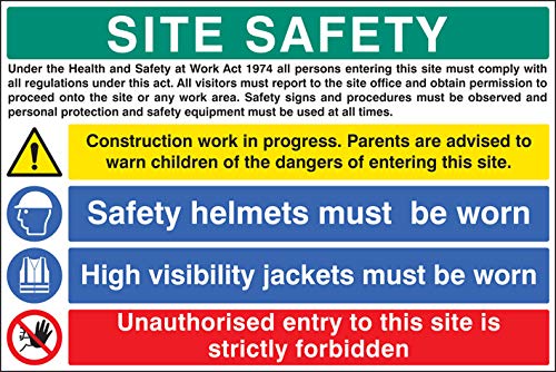 Site safety - construction work in progress Rigid PVC Safety Sign